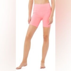 ALO Yoga 7” High-Waist Biker Short in Macaron Pink
